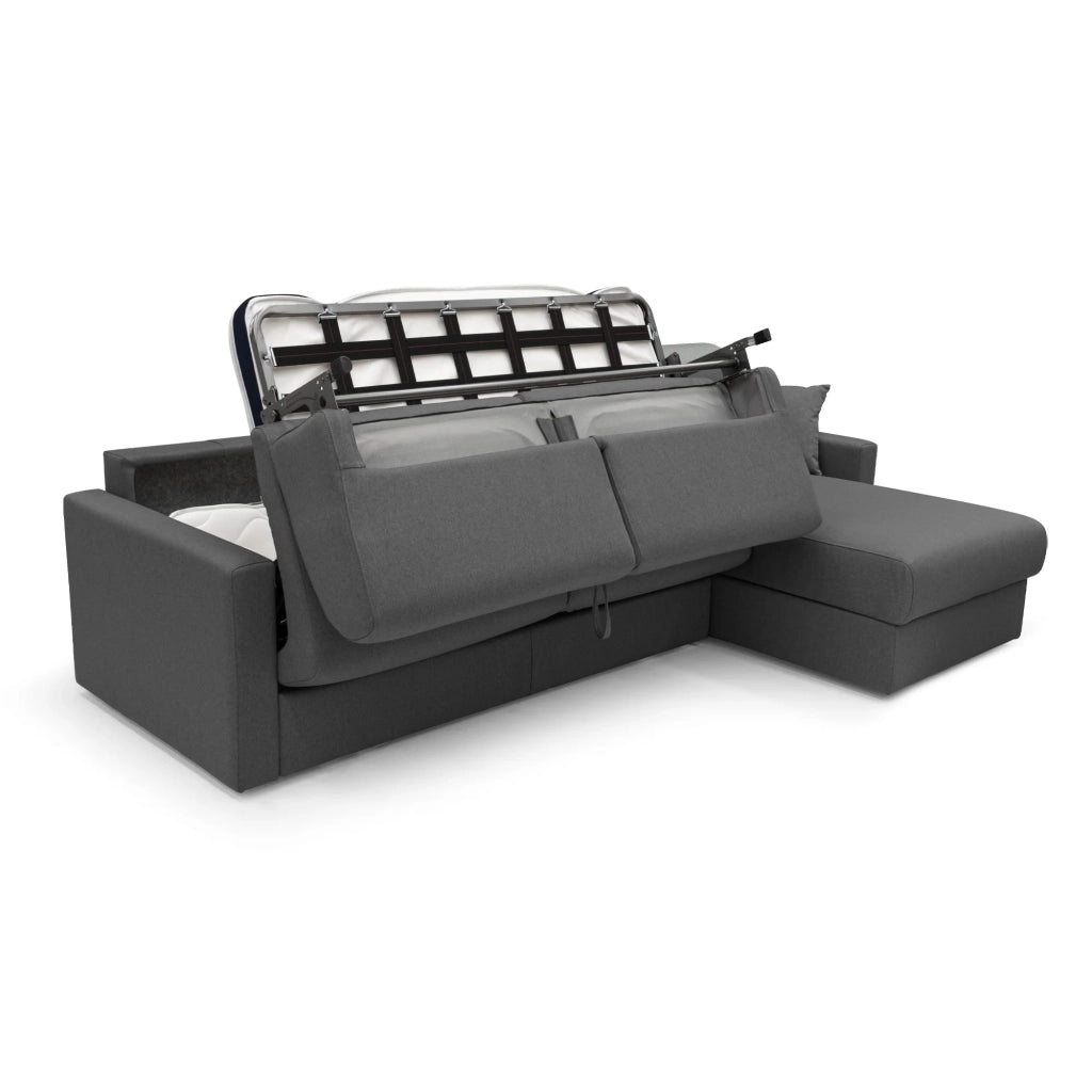 Chris Divano letto angolare 5 posti in tessuto impermeabile T13 268 cm Destro (mat 140x197) antracite