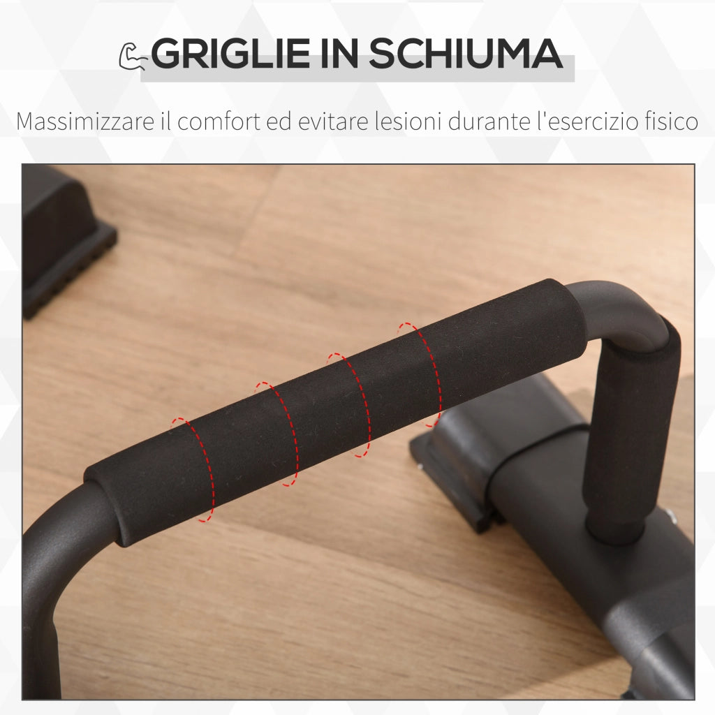 Barre Parallele per Fitness ¨C Xylo ¨C Acciaio con Impugnatura Antiscivolo EPE, 36x25x20 cm, Nero