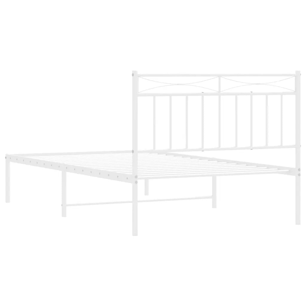 Giroletto con Testiera Metallo Bianco 100x200 cm 373735