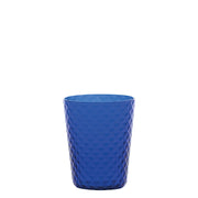 Zafferano Set 6 Tumbler Isolano in Vetro Soffiato a Mano Colore Blu Design Diamantato Artigianale Raffinato per Tavola Elegante e Quotidiana
