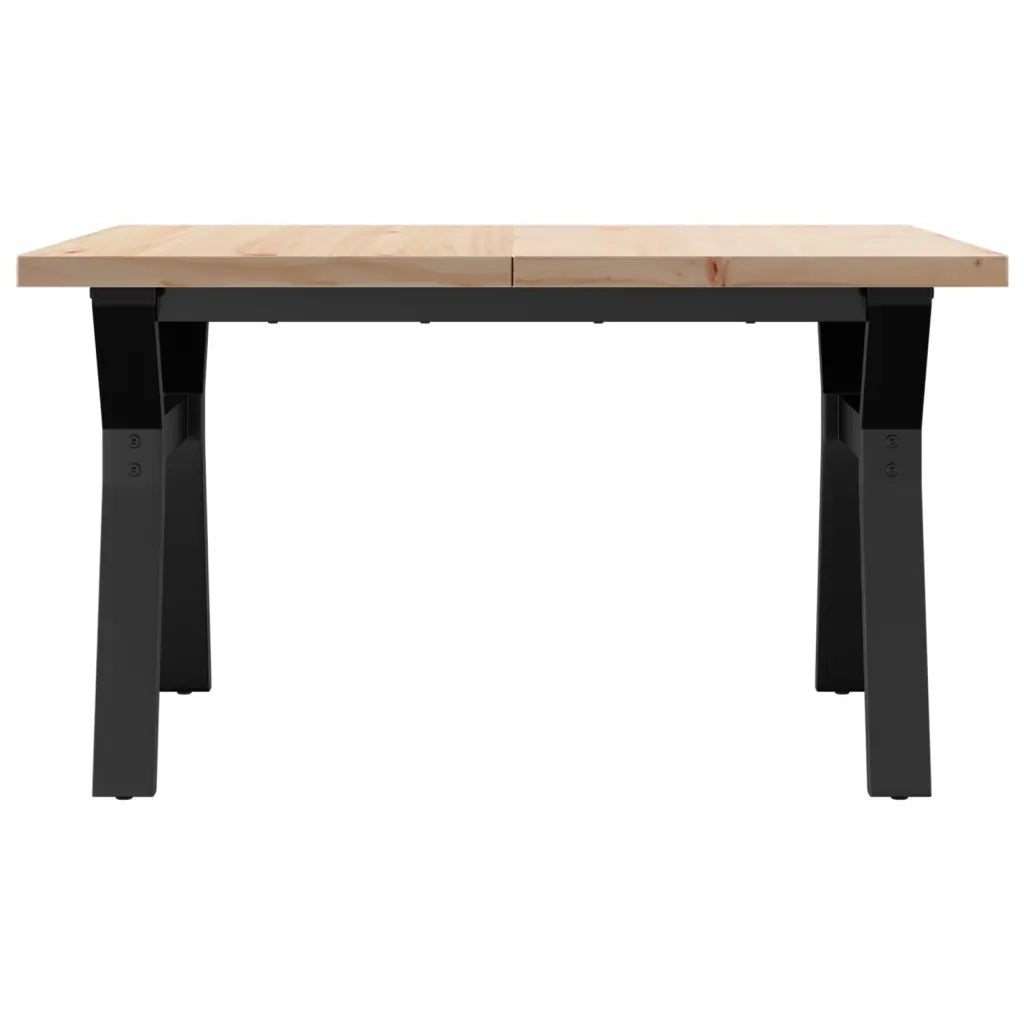 Tavolino Salotto Telaio a Y 80x80x45,5cm Legno Pino e Acciaio 3282773
