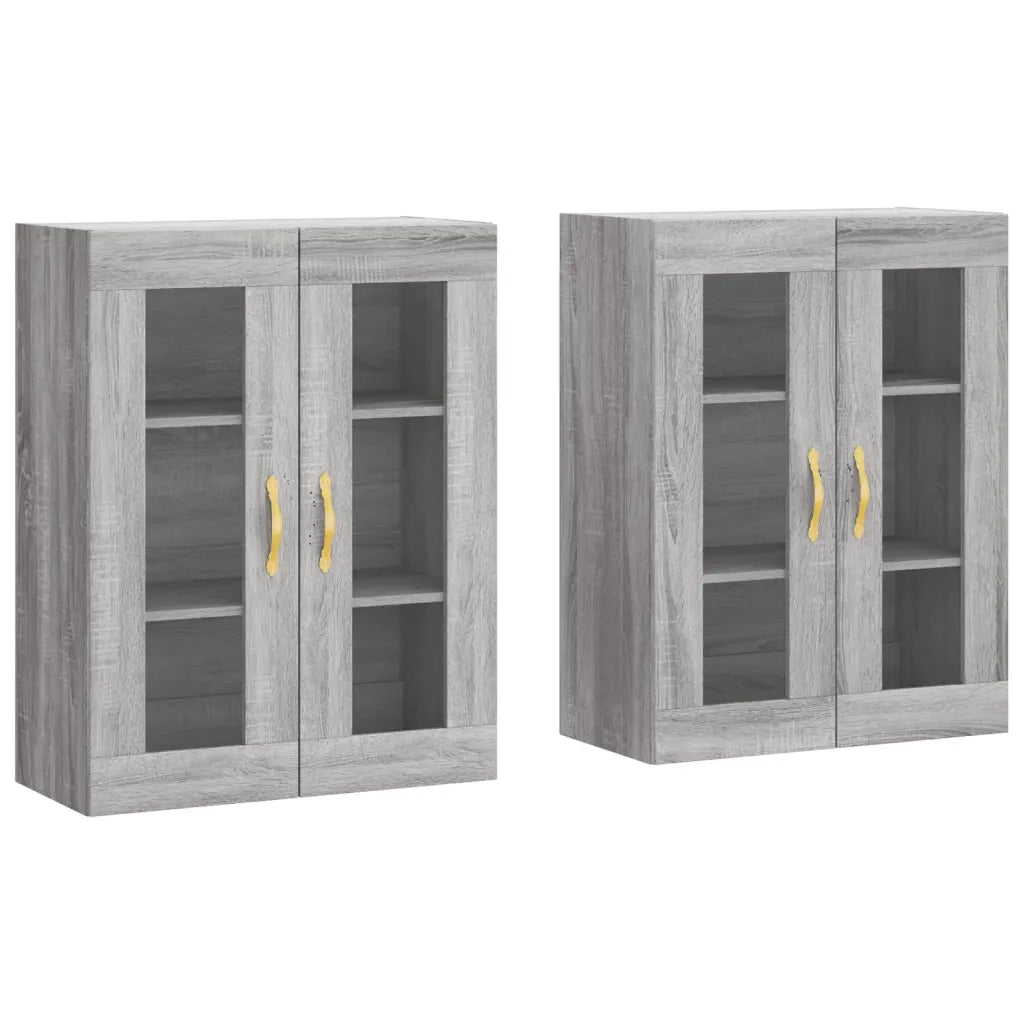 Armadietti a Parete 2 pz Grigio Sonoma in Legno Multistrato 3197927