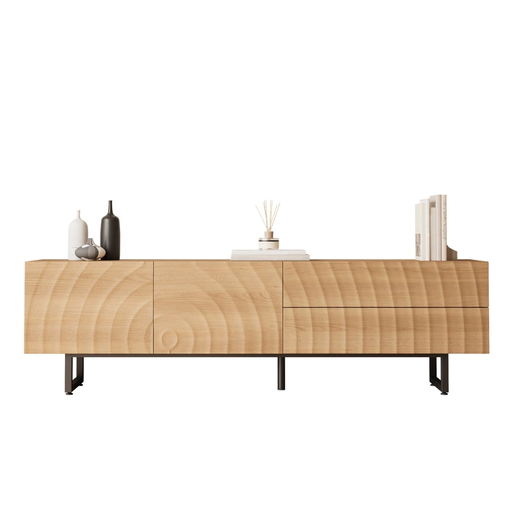 Mobile TV con 2 ante; 2 cassetti e fori passacavi; pannello truciolare naturale 180 × 38 × 51.5 cm