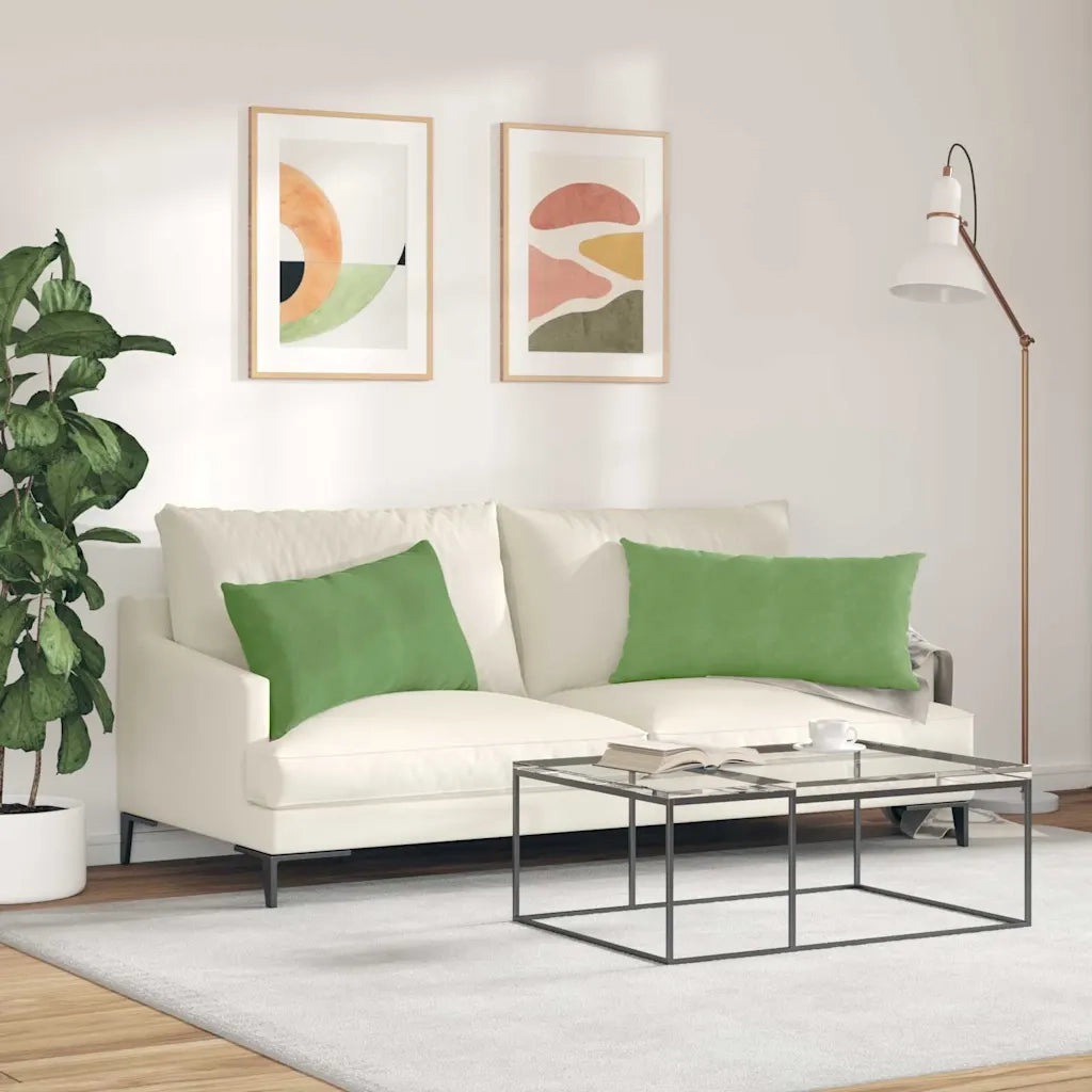 Cuscini da Divano 2 pz | Cuscini per sedie Verde chiaro 80 x 40 cm