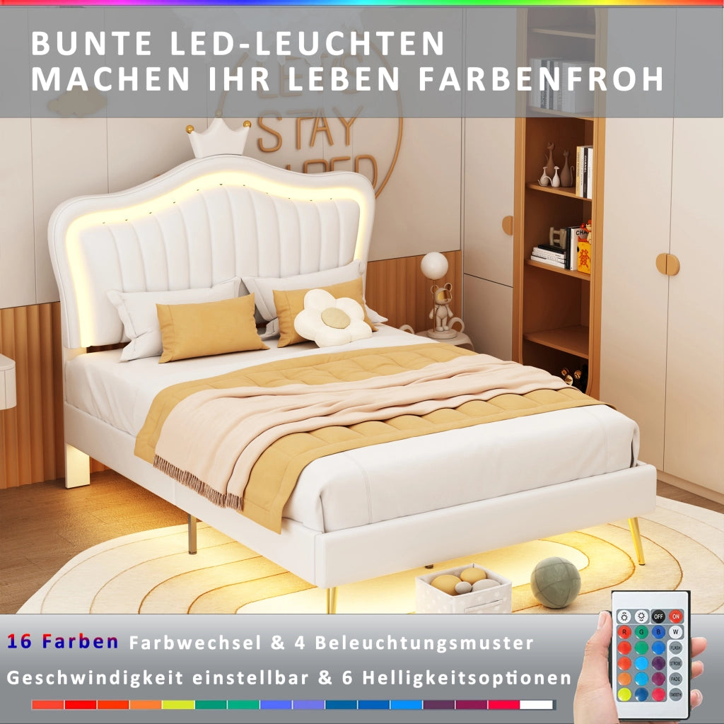 letto imbottito bianco 90 x 200 cm