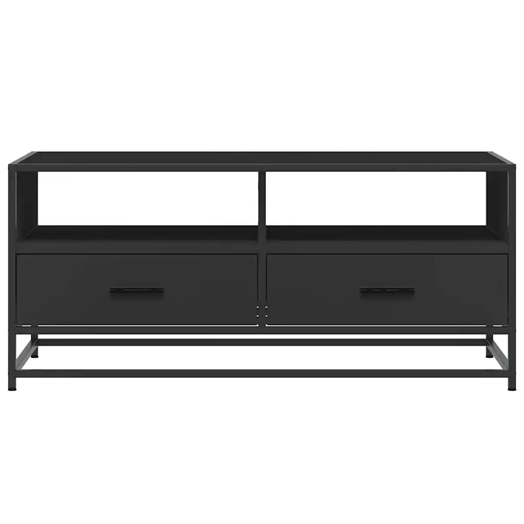 Tavolino Salotto-Tavolino da soggiorno-Tavolo Nero 100x50x45 cm Legno Multistrato e Metallo 463730