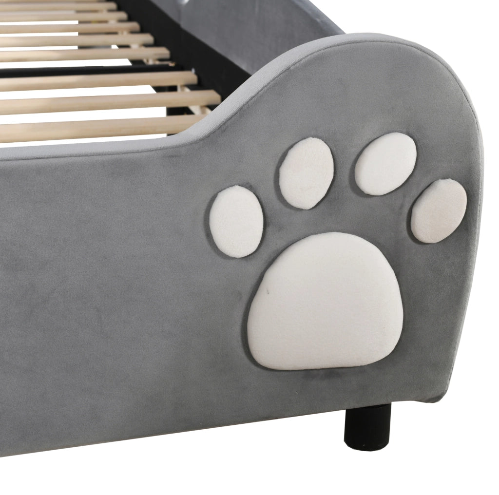 Letto per bambini imbottito a forma di orso 90x200 cm; grigio