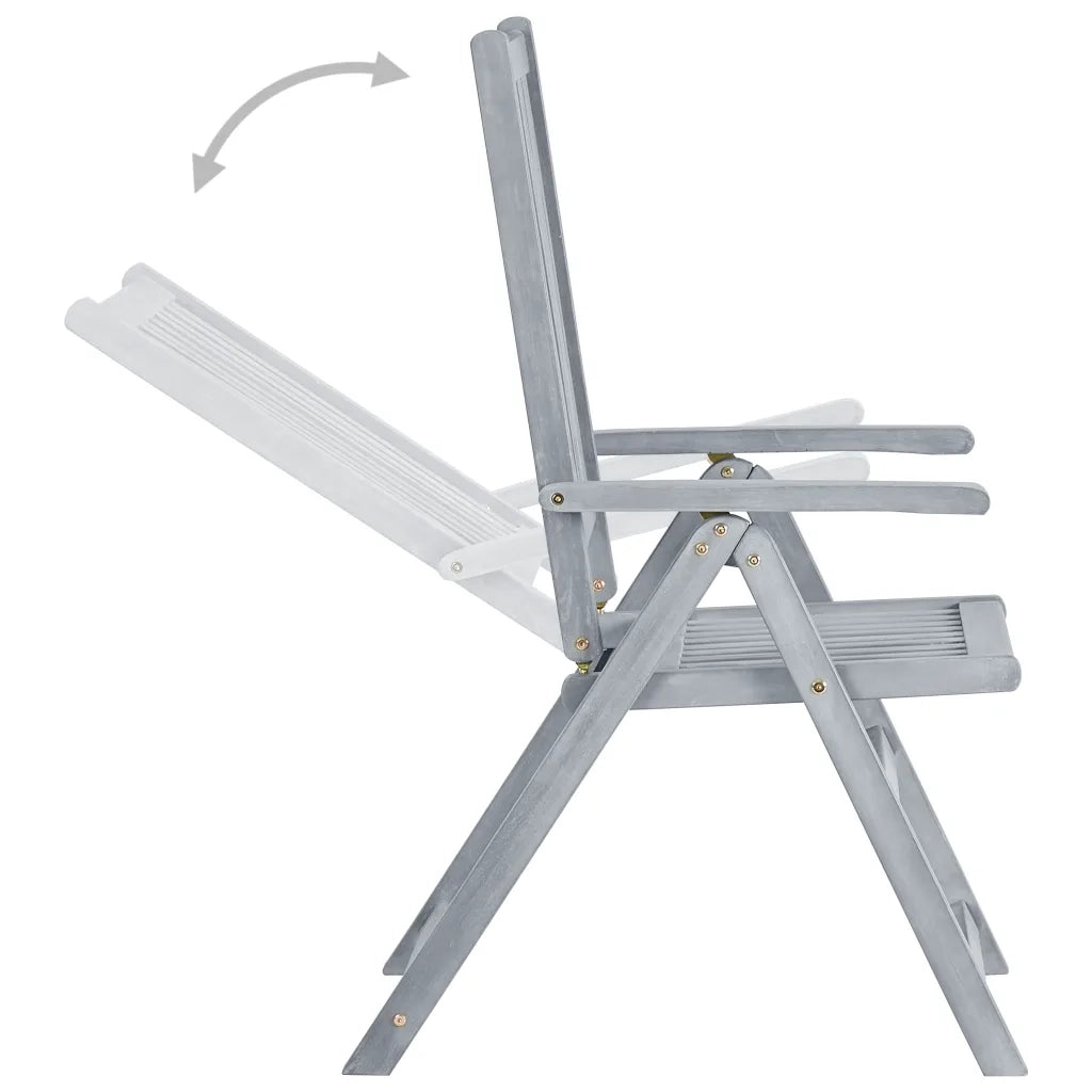 Sedie da Giardino Reclinabili 6 pz con Cuscini Massello Acacia 3065319