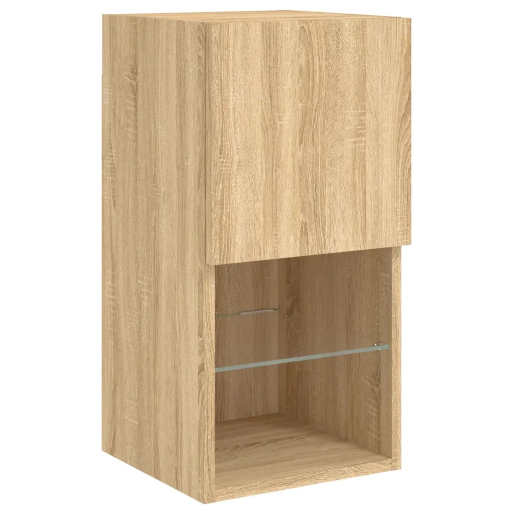 Mobili TV con Luci LED 2pz-Set di 2 Credenza per TV Rovere Sonoma 30,5x30x60 cm