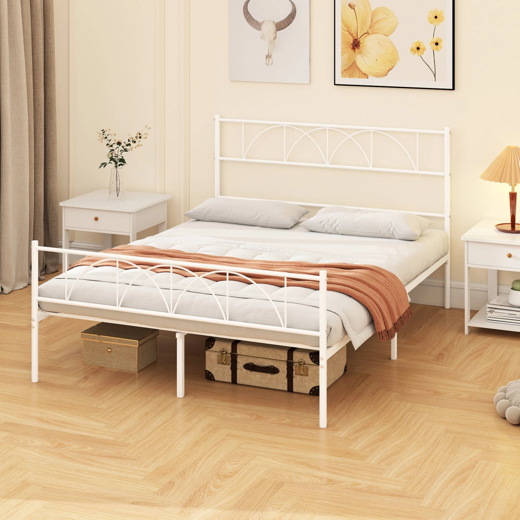 Letto Matrimoniale con Contenitore e Testiera in Acciaio ¨C Zephmum ¨C 140x190 cm