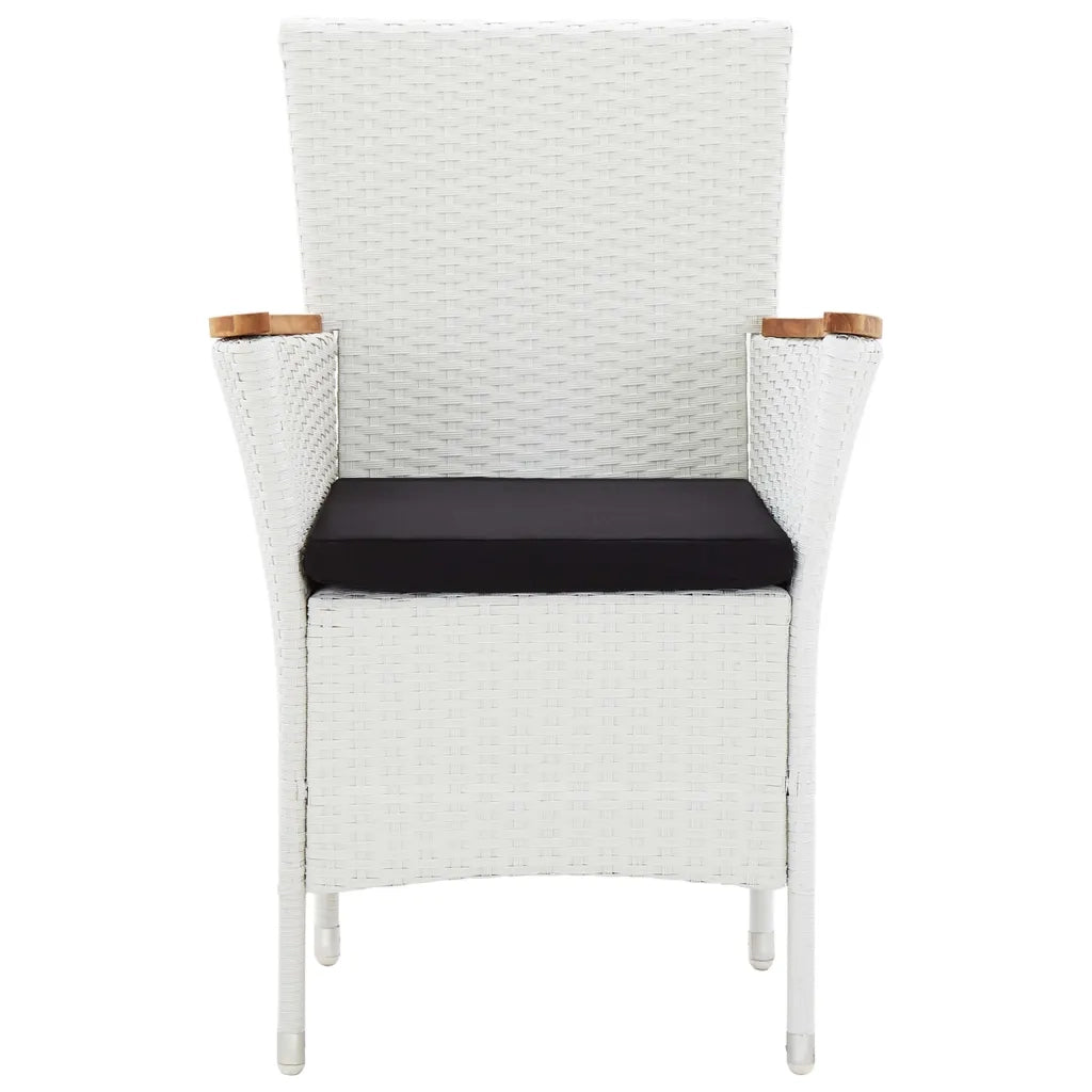 Set da Pranzo da Giardino 5 pz in Polyrattan Bianco 45982