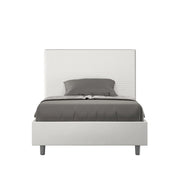 BS COM Letto una piazza e mezza contenitore imbottito 120x200 similpelle bianco