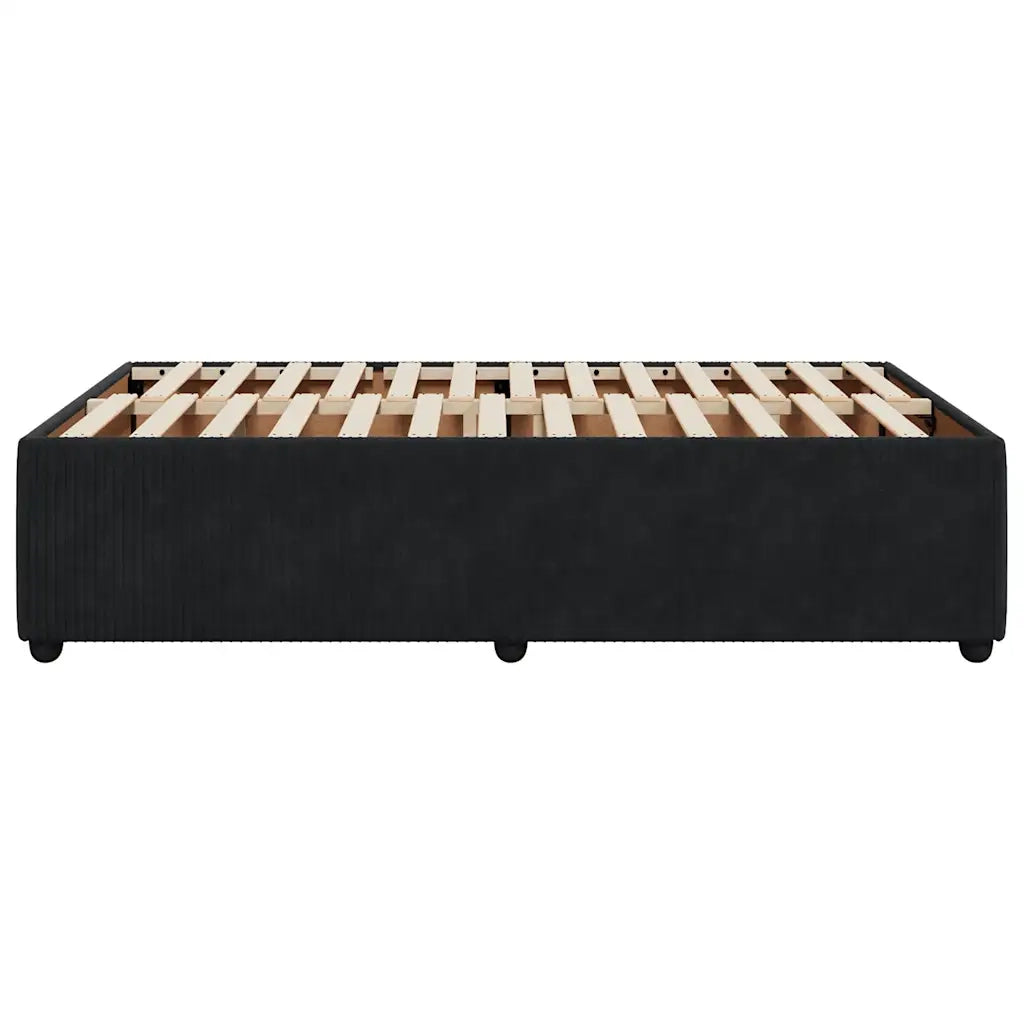 Giroletto senza Materasso Nero 120x190 cm Velluto