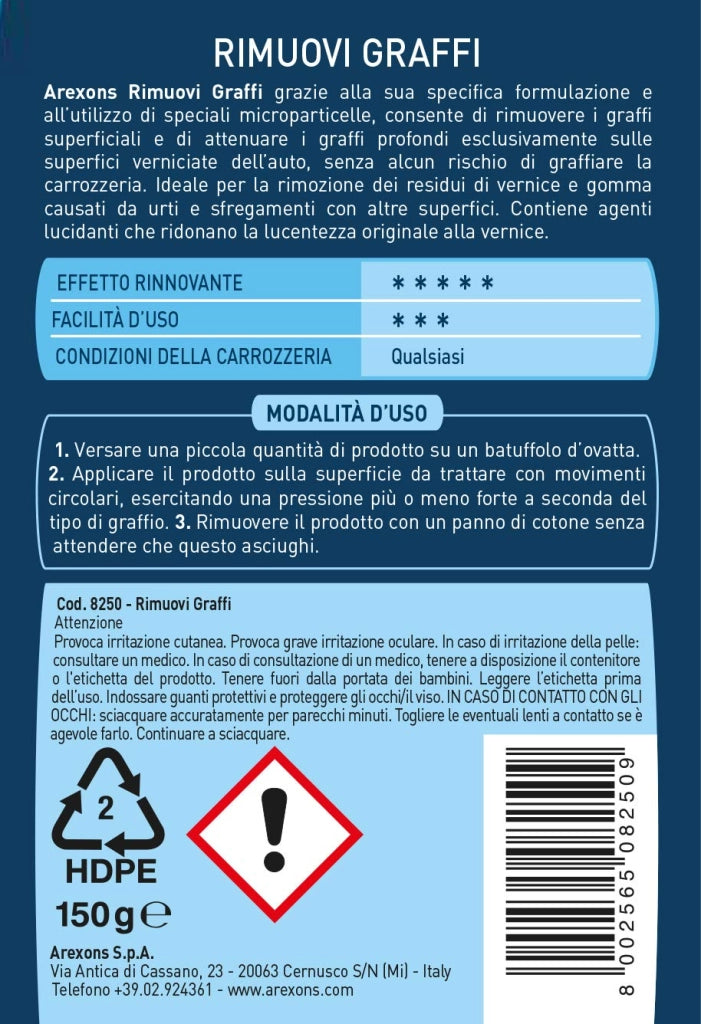 PASTA RIMUOVI GRAFFI ml. 150  - AREXONS