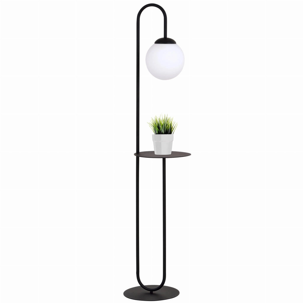 Lampada da terra con tavolino Emibig BARI E14 nera