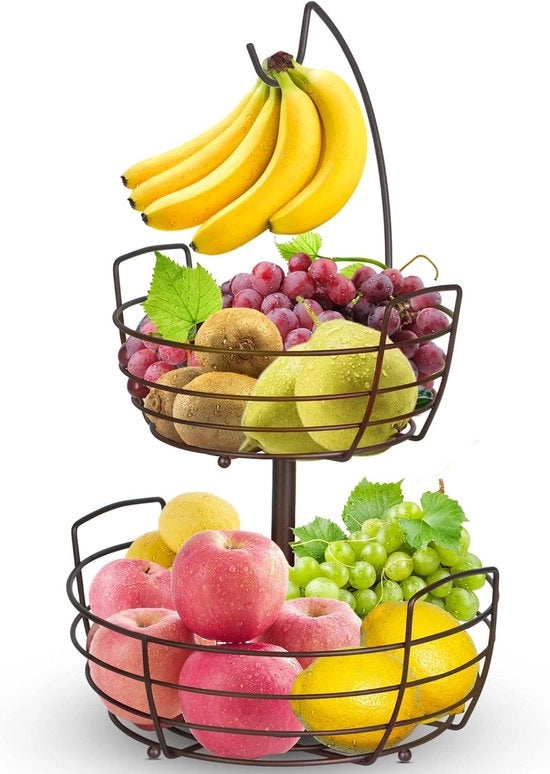 Scatole per frutta con cassetto per banane - Bronzo - 2 pezzi