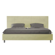 BS COM Letto matrimoniale king size senza rete imbottito 190x190 microfibra tè verde
