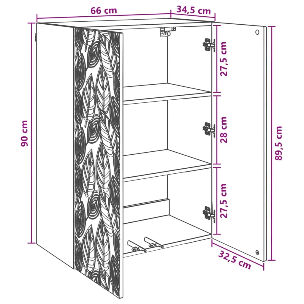 Armadietto a Muro | Mobiletto a muro Sonoma grigio 66 x 34,5 x 90 cm