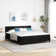 Letto a molle con materasso con led Nero 180 x 200 cm Tessuto