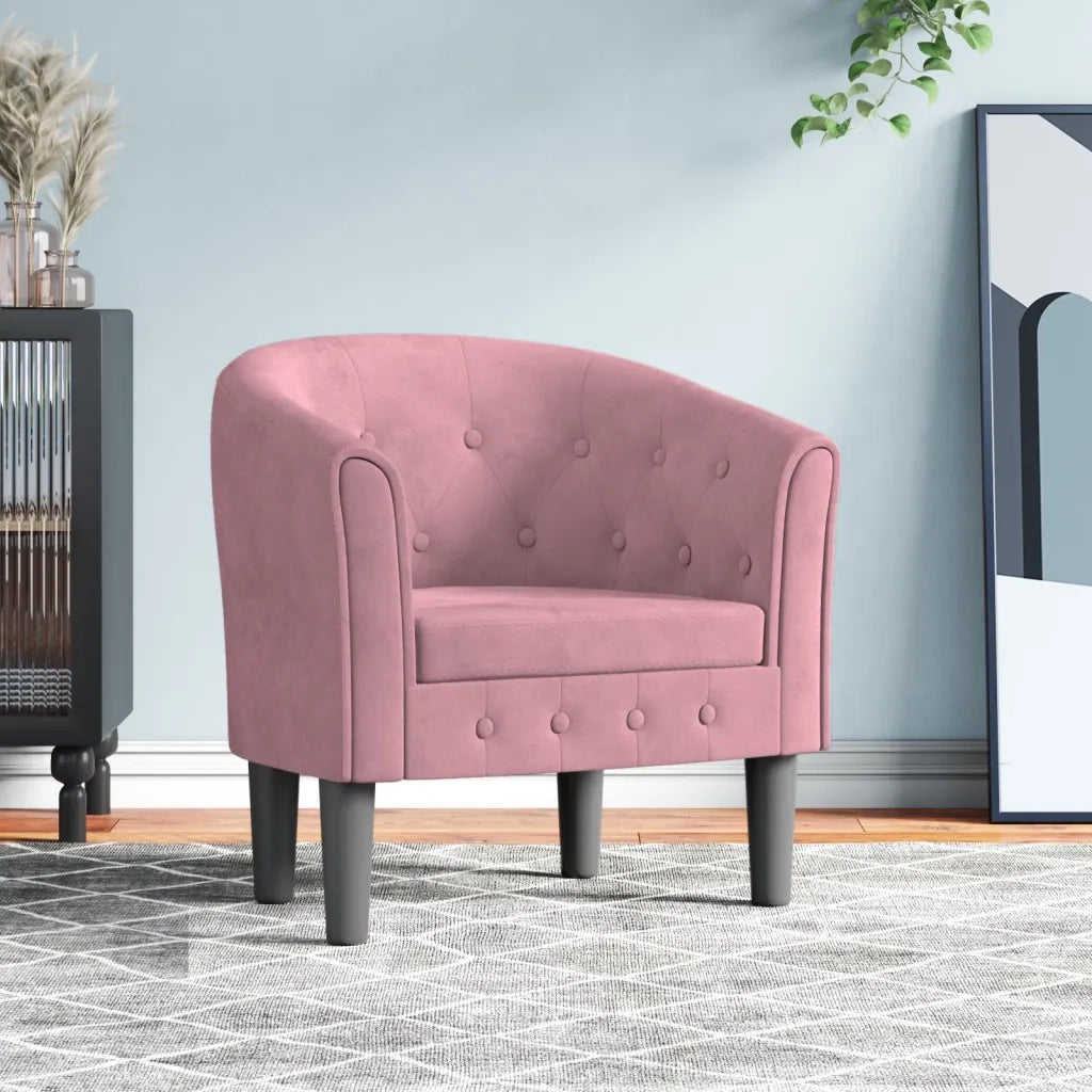 Poltrona Cabriolet Rosa in Velluto 356474