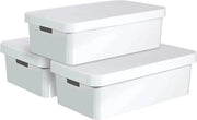 Cassetto di archiviazione con coperchio - plastico - bianco - 30 litri - sistema di archiviazione spazievitore