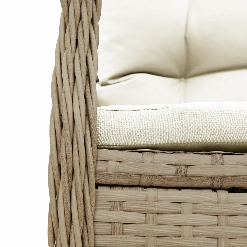 Set da Pranzo da Giardino 5 pz con Cuscini Beige in Polyrattan 3262776