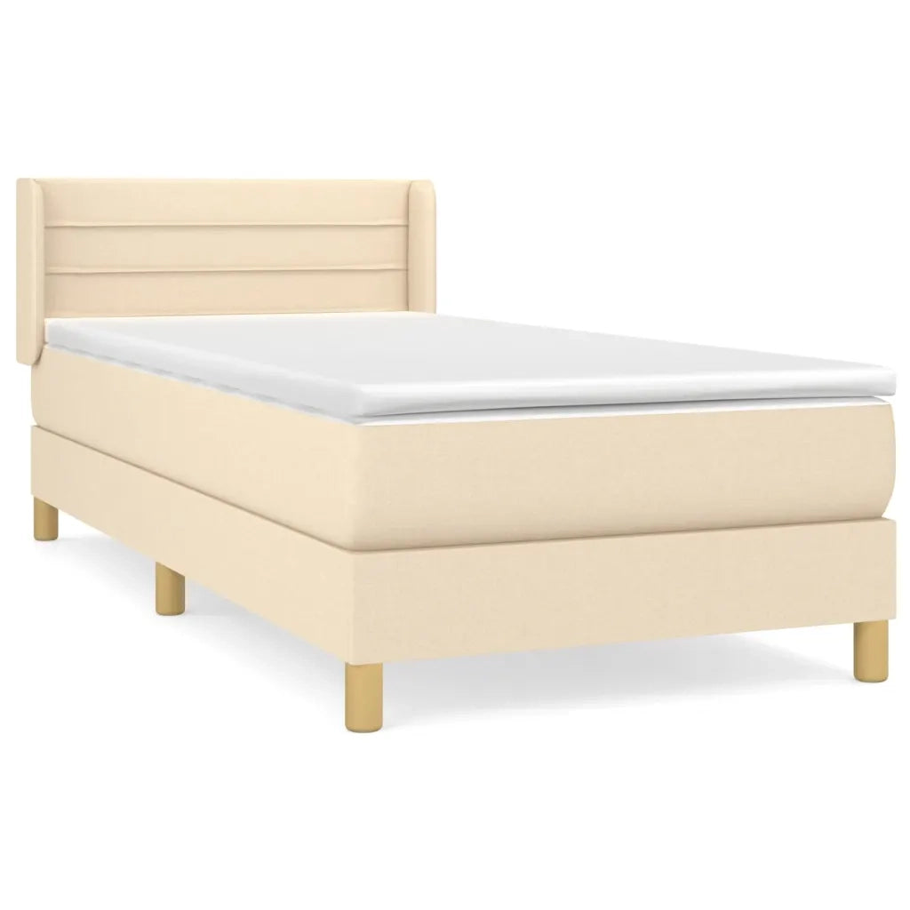 Giroletto a Molle con Materasso Crema 80x200 cm inTessuto