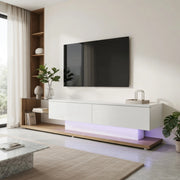 Cassettiera per TV bianca lucida in truciolare 170 cm