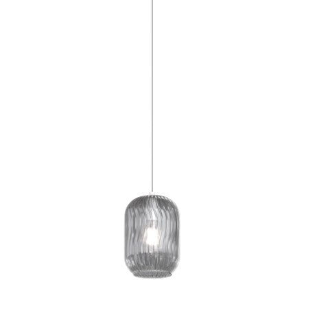 SOSPENSIONE OTTONE SAT. 4 LUCI RETTANGOLARE VETRI FUME 1181OS-S4 R-FU
