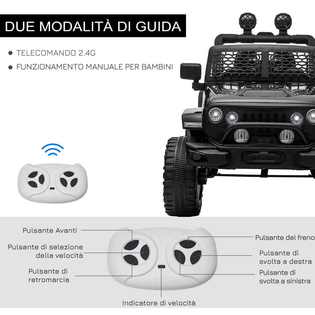 Macchina Elettrica per Bambini 12V Nera