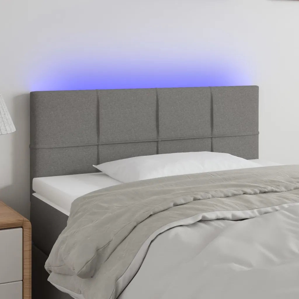 Testiera | Testata a LED Grigio Scuro 80x5x78/88 cm in Tessuto