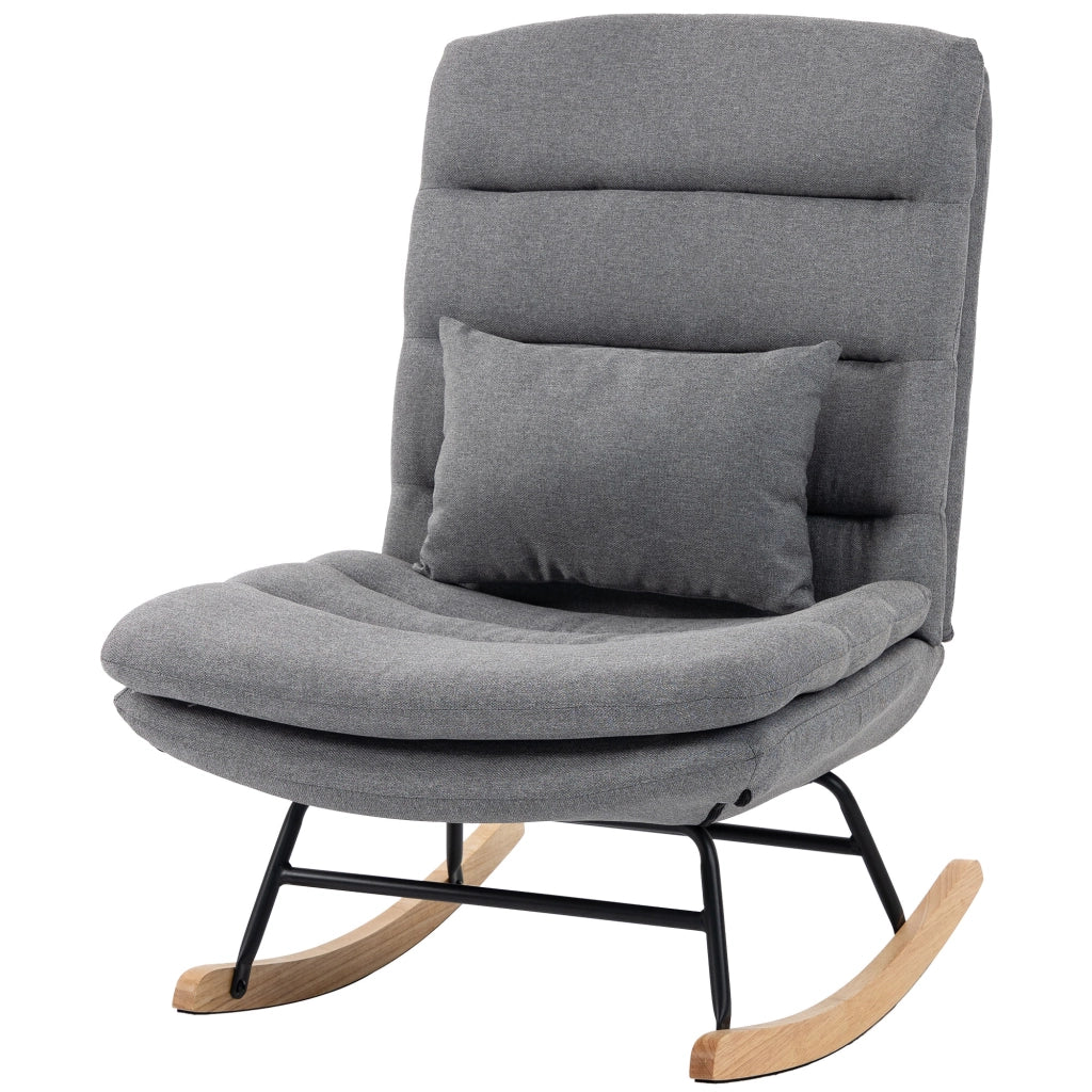 Poltrona a Dondolo in Tessuto ¨C Minimal ¨C Grigio Chiaro