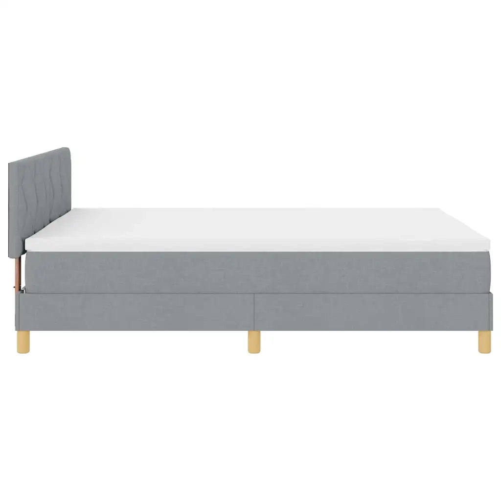 Letto a Sorgente LED Grigio chiaro 160 x 200 cm Tessuto 3342527