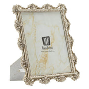 Cornice portafoto Florence argento barocca con rose e volute 20x25 cm