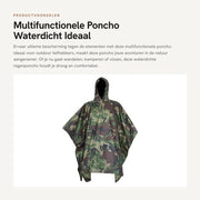 Poncho Acquapazza - Poncho Multifunzionale Camuffato - Poncho da Pioggia Portatile - Leggero per l'Outdoor - Resistente alle Sollecitazioni - Ideale per Escursioni - Impermeabile