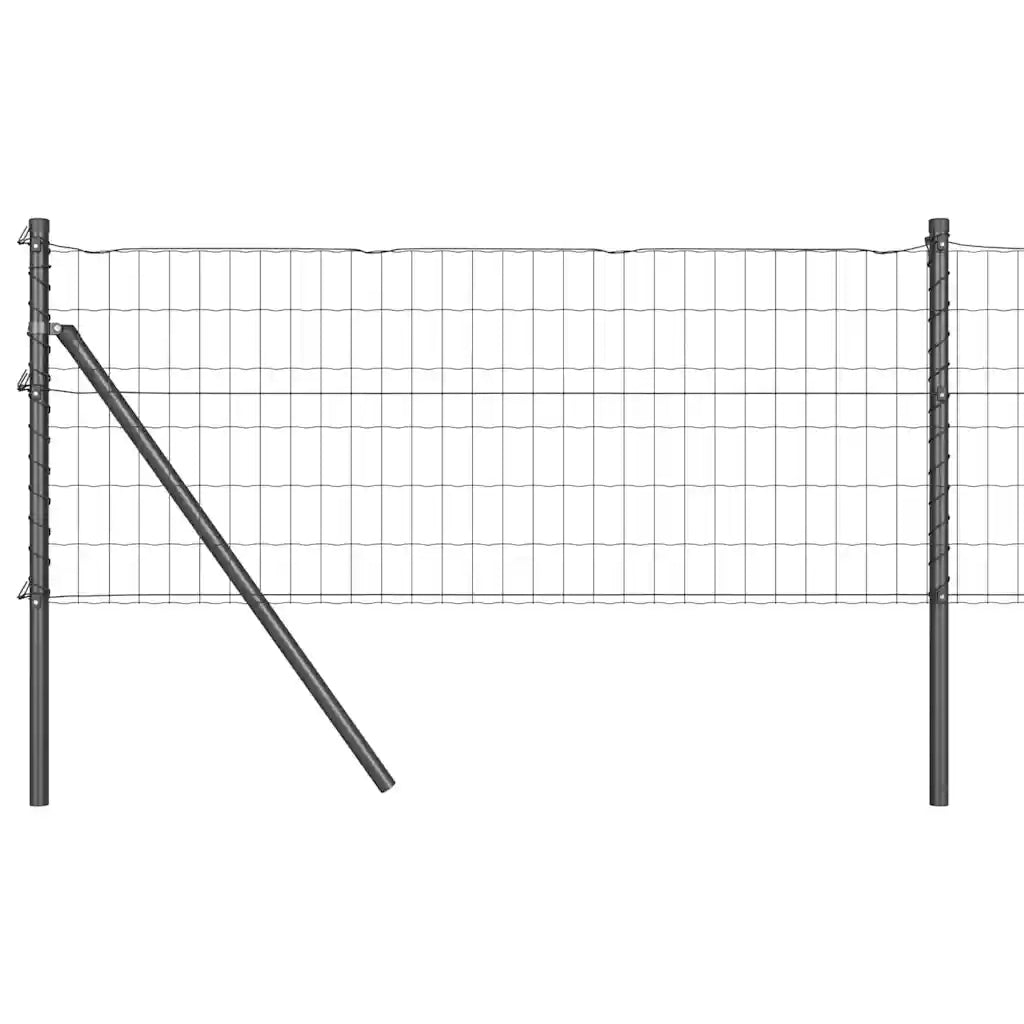 Recinzione con Posto Grigio 0,8 x 25 m Acciaio e PVC