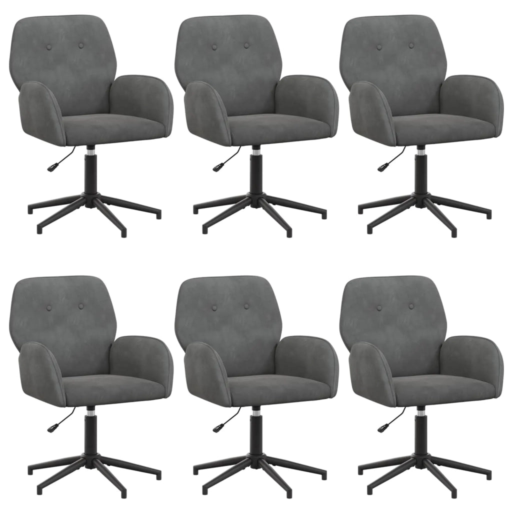 Sedie da scrivania girevoli 6 pz 54 x 55 x 90 cm Grigio Scuro 3428340