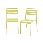 set 2 sedie da giardino bistrot in acciaio, giallo