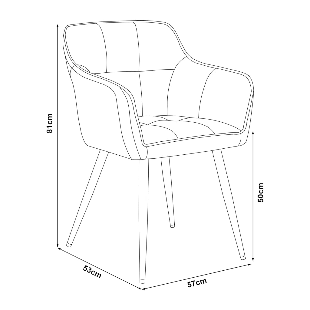 Sedia da pranzo in velluto 81 x 57 x 53 cm grigio scuro 03_0009201