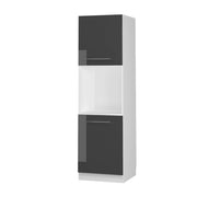 Mobile per forno da incasso Fame-Line Antracite lucido/Bianco 60 cm con ripiano aperto Vicco