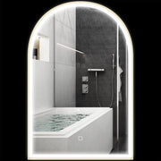 Specchio LED da Bagno ¨C zephmum ¨C Bianco, Alluminio, 90x60cm