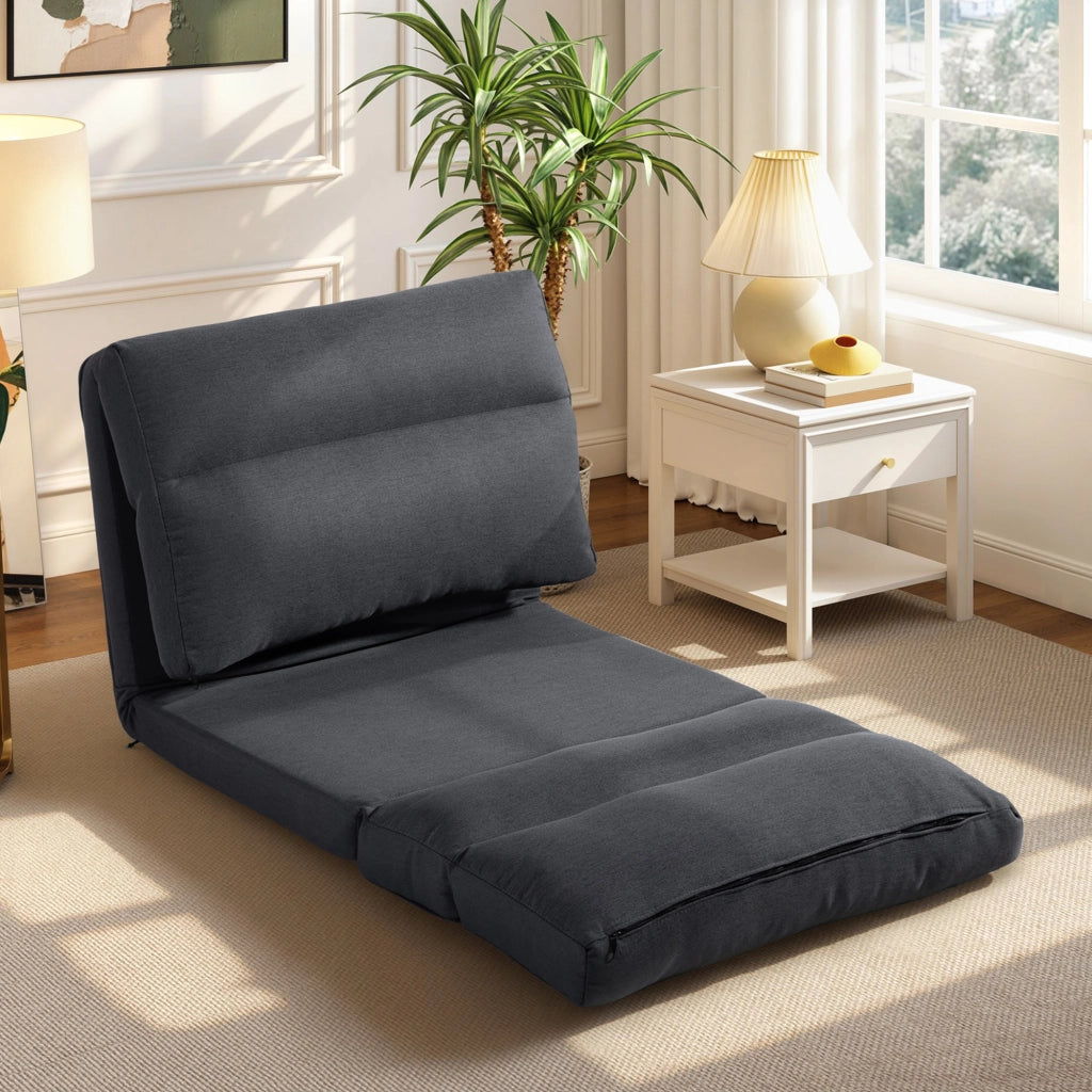 Letto a sacco reclinabile pieghevole ¨C Minimal ¨C grigio scuro 70x72x56 cm