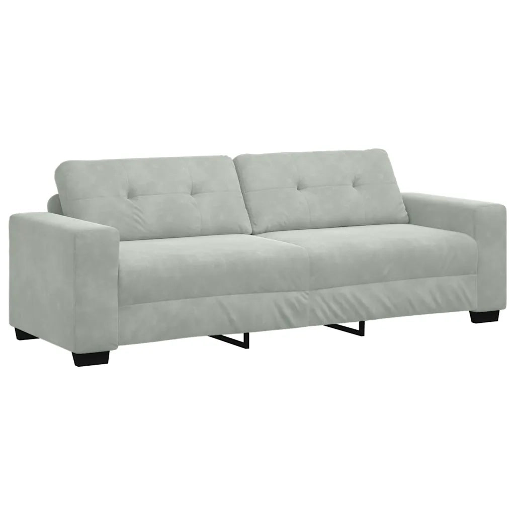 Divano a 3 posti Grigio Chiaro 220x78x80 cm in Velluto 4105134