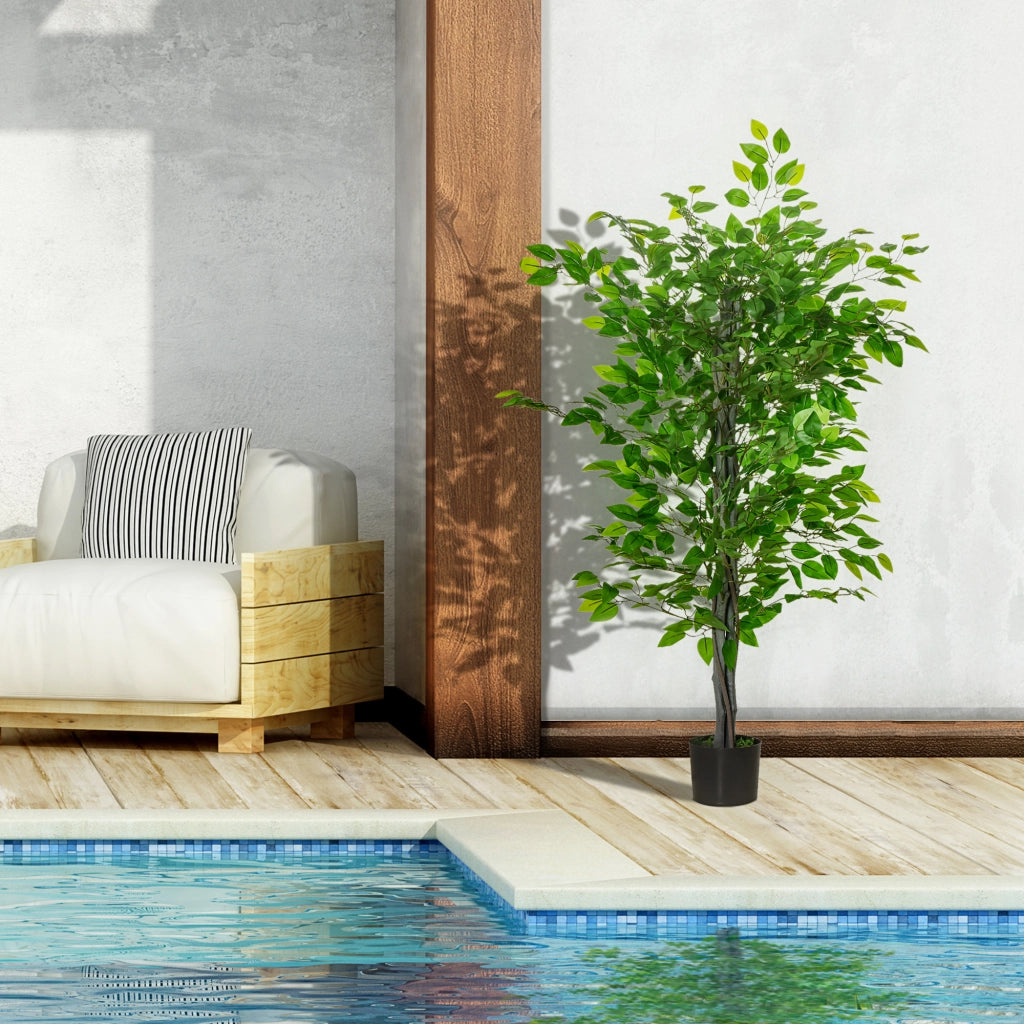 Pianta Artificiale Ficus ¨C zephmum ¨C Verde, Vaso, 135 cm
