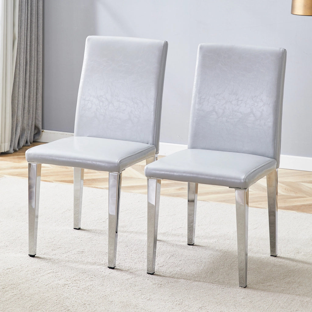 SEDIA da pranzo moderna 90 cm grigio chiaro e argento Set da 2 pezzi