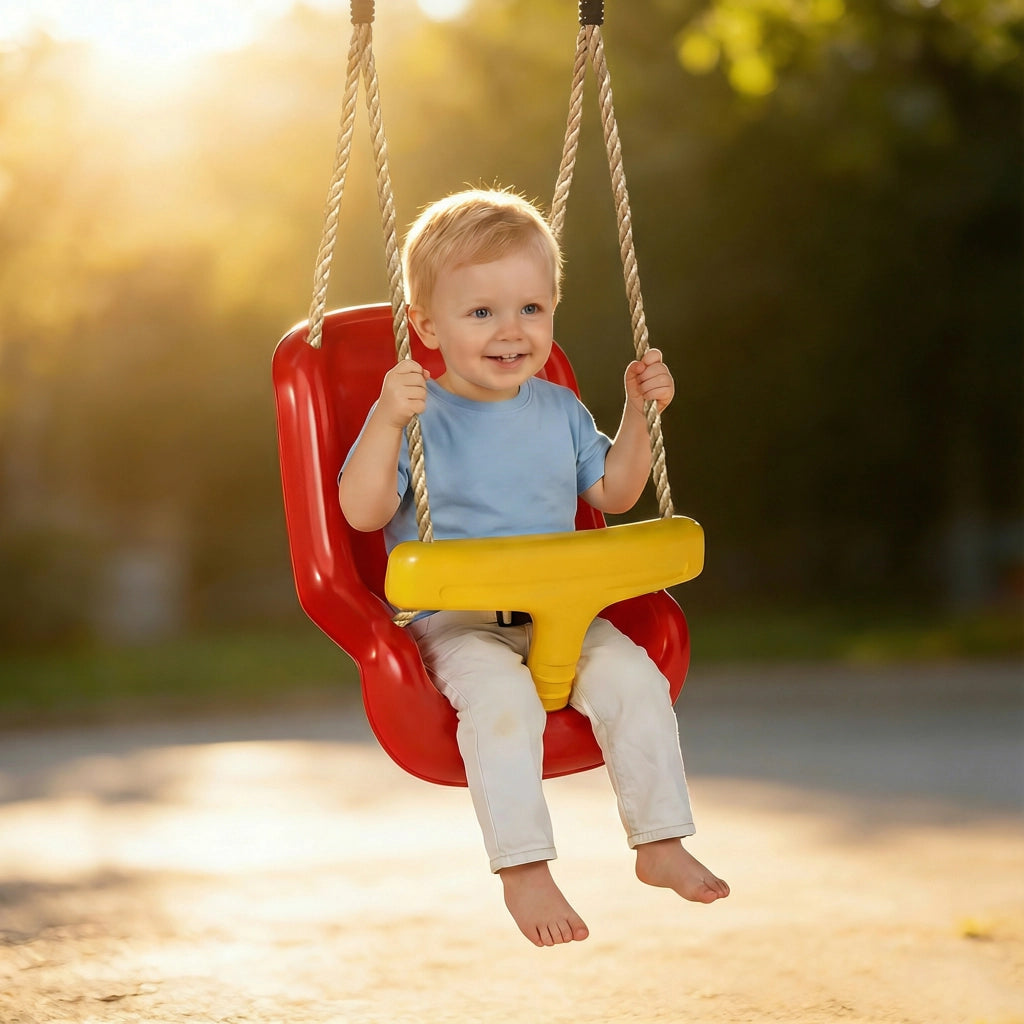 Altalena per bambini ¨C Minimal ¨C rosso e giallo