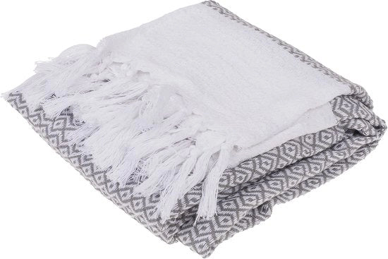 Asciugamano per bagno super soffice - 80x170 cm - Ideale per sauna e yoga - Grigio-bianco