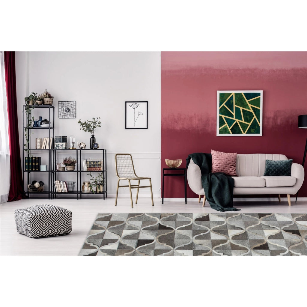 Tappeto in pelle Eclipse 300 grigio 160x230 cm