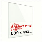 539 x 493 x 4 mm - Vetro per stufa a legna - vetro camino di ricambio - vetro per caminetto resistente al fuoco - France Vitre