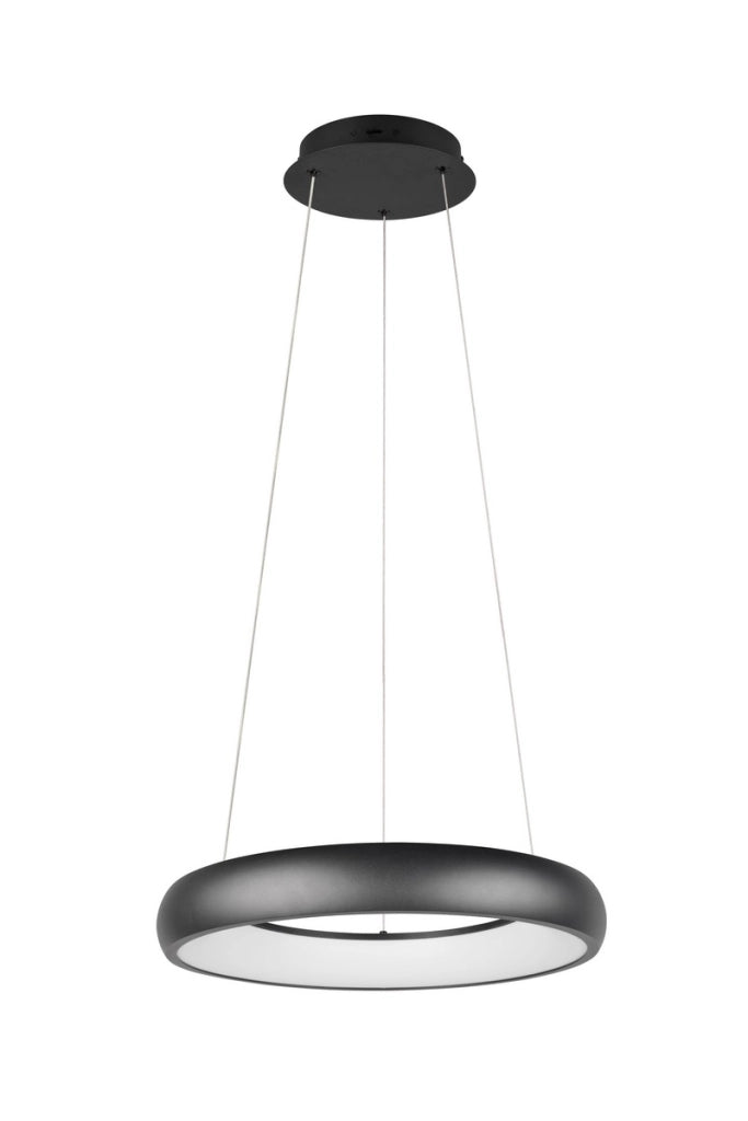 Lampada a sospensione Cardona Trio nera anello 46cm LED 29W